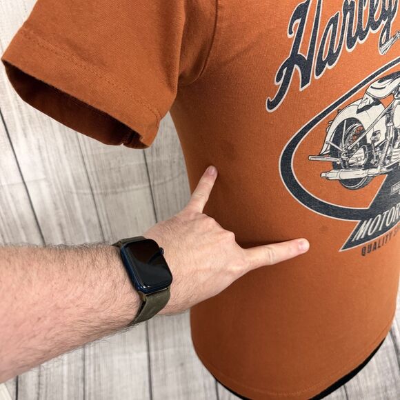 Harley Davidson Men’s Small Orange High Plains New Mexico Crew Neck T-Shirt - Picture 2 of 7